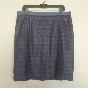 Loft ANN TAYLOR short‎ dark blue skirt size 14 women's Cotton business  office